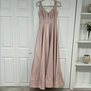 La Femme Soft Pink Maxi Dress